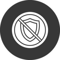 Prohibited Sign Glyph Inverted Icon vector