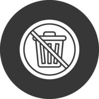 Prohibited Sign Glyph Inverted Icon vector