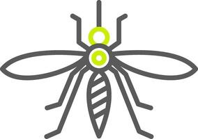 icono de dos colores de línea de mosquitos vector