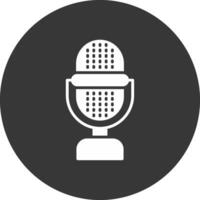 Microphone Glyph Inverted Icon vector