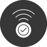 icono de glifo wifi invertido vector