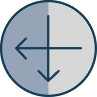 Intersect Line Filled Grey Icon vector