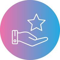Star Line Gradient Circle Icon vector