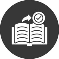 Book Glyph Inverted Icon vector