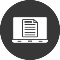 Laptop Glyph Inverted Icon vector