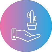 Cactus Line Gradient Circle Icon vector