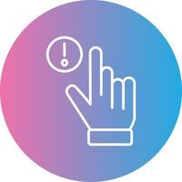 Hand Alert Line Gradient Circle Icon vector