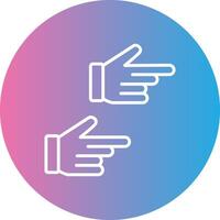 Pointing Right Line Gradient Circle Icon vector