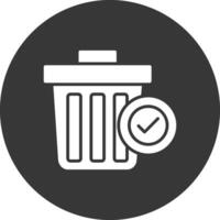 Trash Glyph Inverted Icon vector