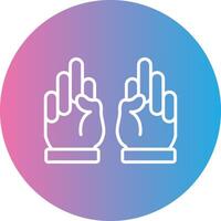 Hands Line Gradient Circle Icon vector