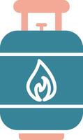 Gas Cylinder Glyph Two Color Icon vector