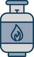 Gas Cylinder Line Filled Grey Icon vector