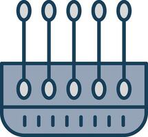 Cotton Buds Line Filled Grey Icon vector