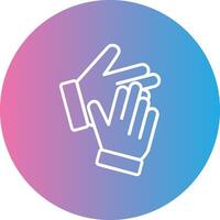 Clapping Line Gradient Circle Icon vector