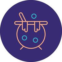 Cauldron Line Two Color Circle Icon vector