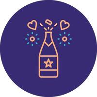 Champagne Line Two Color Circle Icon vector