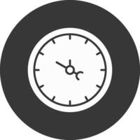 Clock Glyph Inverted Icon vector