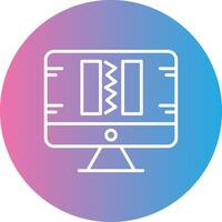 Broken Code Line Gradient Circle Icon vector