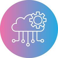 Cloud Computing Line Gradient Circle Icon vector