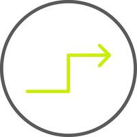 Zigzag Arrow Line Two Color Icon vector
