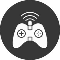 Gaming Glyph Inverted Icon vector