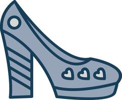 shoes Line Filled Grey Icon vector