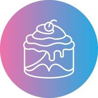 Cinnamon Roll Line Gradient Circle Icon vector