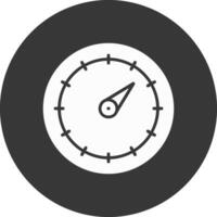 Pressure Gauge Glyph Inverted Icon vector