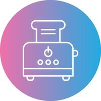 Toaster Line Gradient Circle Icon vector