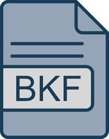 BKF File Format Line Filled Grey Icon vector