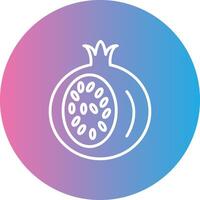 Pomegranate Line Gradient Circle Icon vector