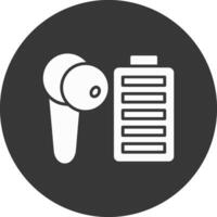 Earbud Glyph Inverted Icon vector