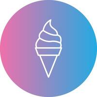 Ice Cream Line Gradient Circle Icon vector