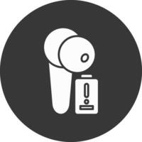 Earbud Glyph Inverted Icon vector