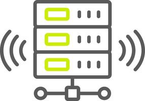Wireless Database Line Two Color Icon vector
