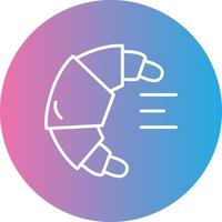 Croissant Line Gradient Circle Icon vector