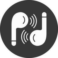 Earbuds Glyph Inverted Icon vector