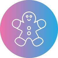 Gingerbread Man Line Gradient Circle Icon vector