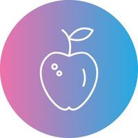 manzana línea degradado circulo icono vector