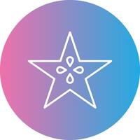 Star Fruit Line Gradient Circle Icon vector