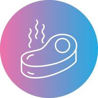 Steak Line Gradient Circle Icon vector