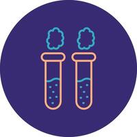 Test Tubes Line Two Color Circle Icon vector