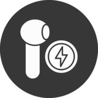 Earbud Glyph Inverted Icon vector