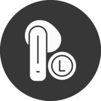 Earbud Glyph Inverted Icon vector