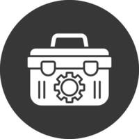 Toolbox Glyph Inverted Icon vector