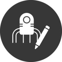 Nanotech Glyph Inverted Icon vector