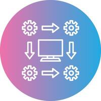 Workflow Line Gradient Circle Icon vector