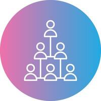 Hierarchical Structure Line Gradient Circle Icon vector