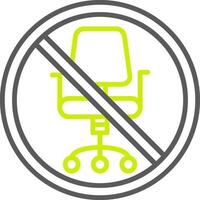 Prohibited Sign Line Two Color Icon vector