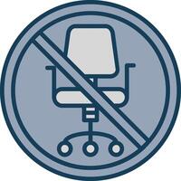 Prohibited Sign Line Filled Grey Icon vector